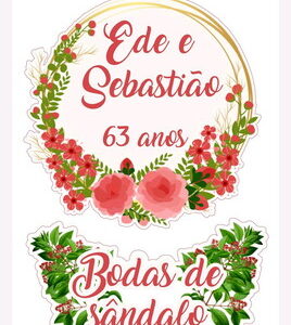 Arquivo de corte topo de bolo bodas de sândalo