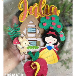 Arquivo de Corte Topo de Bolo Branca de Neve