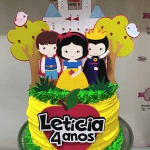 Arquivo de corte topo de bolo branca de neve cute