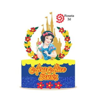 Arquivo de corte topo de bolo branca de neve folhagem 1