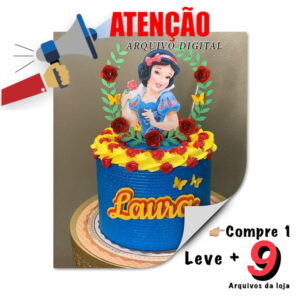 Arquivo de Corte Topo de Bolo - Branca de Nevee