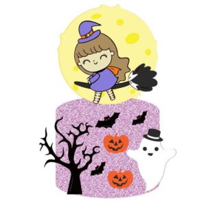 Arquivo de Corte: Topo de Bolo Bruxinha Halloween 029