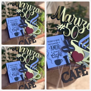 Arquivo de Corte Topo de Bolo Café + Brinde