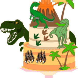 Arquivo de Corte Topo de Bolo Camadas Dinossauro Studio