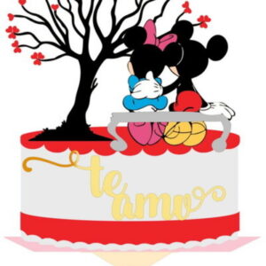 Arquivo de Corte Topo de Bolo Camadas Mickey Minnie Studio