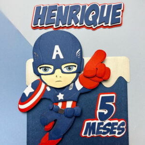 Arquivo de Corte Topo de Bolo Capitao America Studio+brinde