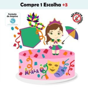 Arquivo de Corte Topo de Bolo Carnaval #042