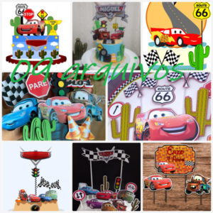 Arquivo De Corte Topo De Bolo - Carros Disney - Combo