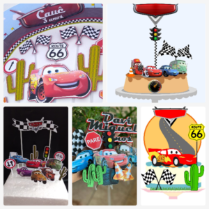 ARQUIVO DE CORTE TOPO DE BOLO - CARROS DISNEY