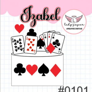 Arquivo de Corte Topo de Bolo Cartas de Baralho