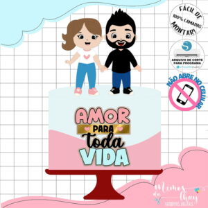 Arquivo de Corte Topo de Bolo Casal Adulto Namorados 053