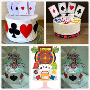 Arquivo de Corte Topo de Bolo Cassino + Brinde