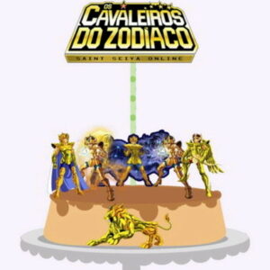 ARQUIVO DE CORTE TOPO DE BOLO CAVALHEIROS DO ZODIACO (#1525)