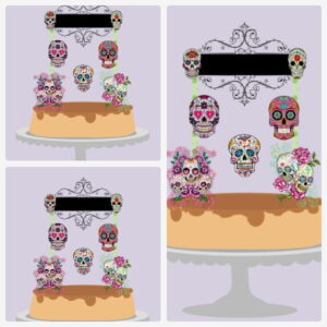 Arquivo de Corte Topo de Bolo Caveira Mexicana + Brinde