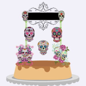 Arquivo de Corte Topo de Bolo Caveira Mexicana Studio/PDF