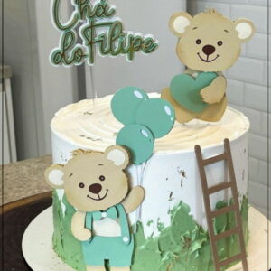 Arquivo de Corte Topo de Bolo Cha de Bebe Ursinho Studio