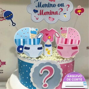 Arquivo de corte topo de bolo chá revelação