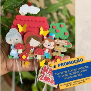 Arquivo De Corte Topo De Bolo Chapeuzinho Vermelho -021
