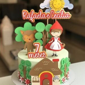 Arquivo de corte topo de bolo chapeuzinho vermelho camadas