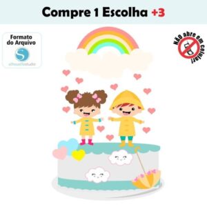 Arquivo de Corte Topo de Bolo Chuva de Amor