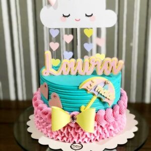Arquivo de Corte Topo de Bolo Chuva de Amor Nuvem -010