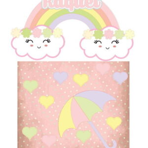ARQUIVO DE CORTE TOPO DE BOLO Chuva de amor + Brinde