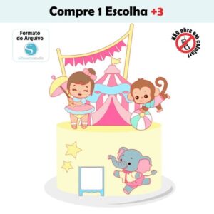 Arquivo de Corte Topo de Bolo Circo #001