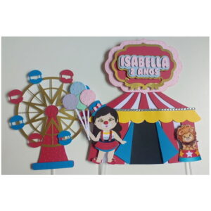 Arquivo de Corte Topo de Bolo Circo em Menina