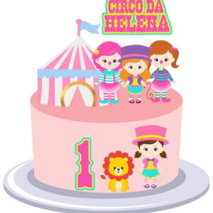 Arquivo de Corte Topo de Bolo Circo Rosa #16#