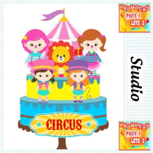 Arquivo De Corte Topo De Bolo Circo Rosa Menina * Studio