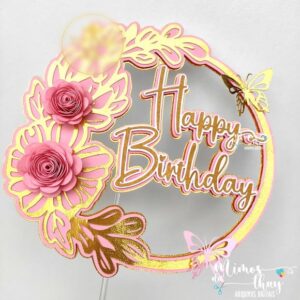 Arquivo de Corte Topo de Bolo Circular Happy Birthday 009
