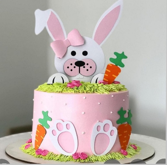 Arquivo de Corte Topo de Bolo Coelho em Camadas Csv675