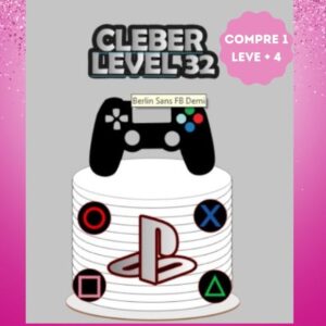 Arquivo de Corte Topo de Bolo Controle Videos Game em Camada