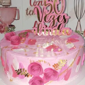 Arquivo de Corte Topo de Bolo de 50 Vezes Mais Linda Floral