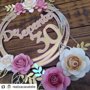 Arquivo de corte Topo de Bolo De Repente 30 com Flores