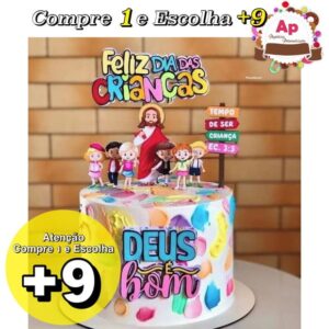 Arquivo de Corte Topo de Bolo Deus e Bom - Studio e pdf