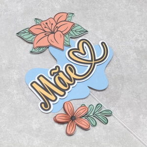 Arquivo de corte Topo de bolo Dia das Mães DXF/SVG