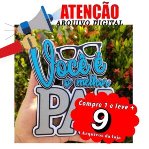 Arquivo de Corte Topo de Bolo Dia dos Pais - Você É o Melhor
