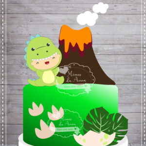 Arquivo de corte Topo de bolo Dino Baby em camadas