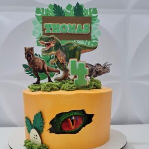 Arquivo de Corte Topo de Bolo Dinossauro com Olho Frontal