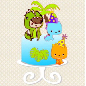 Arquivo de Corte Topo de Bolo Dinossauro Cute Camadas #11276