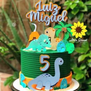Arquivo de Corte Topo de Bolo Dinossauro Camadas