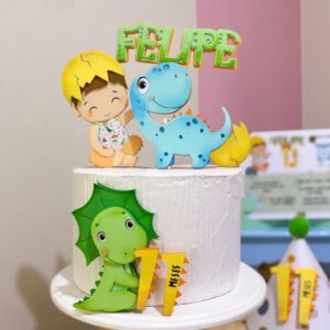 Arquivo de Corte: Topo de Bolo Dinossauro Menino Baby 037
