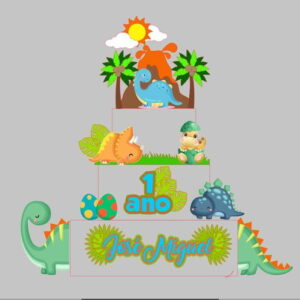 Arquivo de Corte Topo de Bolo Dinossauro
