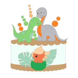 Arquivo de Corte Topo de Bolo Dinossauros