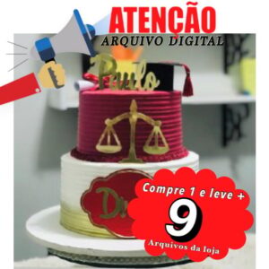 ARQUIVO DE CORTE topo de bolo - Direito com Capelo