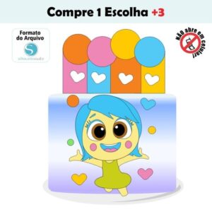 Arquivo de Corte Topo de Bolo Divertidamente #002