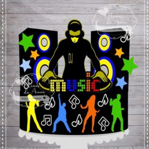 Arquivo de corte Topo de bolo Dj em camadas