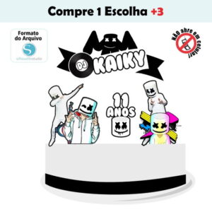 Arquivo de Corte Topo de Bolo Dj Marshmello