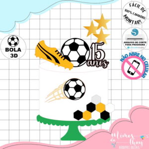 Arquivo de Corte: Topo de Bolo em Camadas Futebol 008